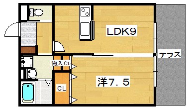 枚方市香里園桜木町のアパートの間取り