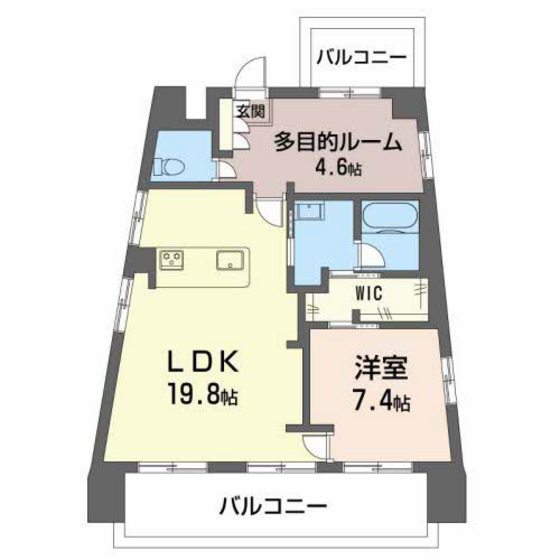 広島市中区上幟町のマンションの間取り