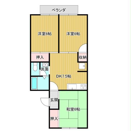 セジュール豊洲Bの間取り