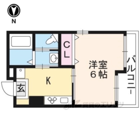 京都市上京区西五辻東町のマンションの間取り