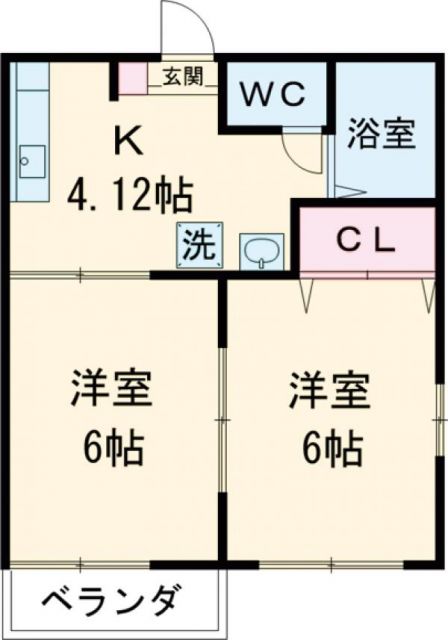 前橋市川曲町のアパートの間取り