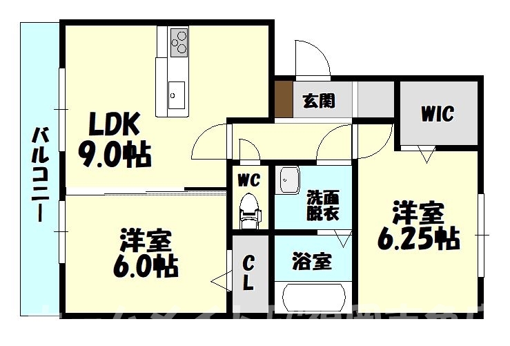 糟屋郡粕屋町長者原東のアパートの間取り