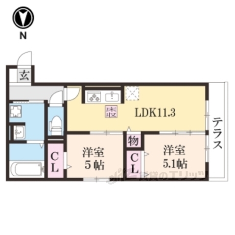 Ｄ－ＲＯＯＭエスポワールの間取り