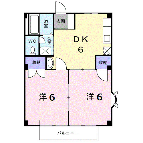 福山市神辺町大字新湯野のアパートの間取り