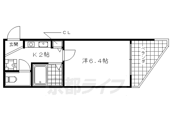 【京都市右京区西院安塚町のマンションの間取り】