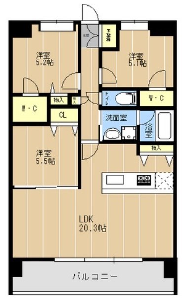 LIBTH原水の間取り写真