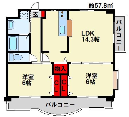 クレール長尾IIの間取り写真