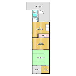 靖国町1丁目貸家の間取り写真