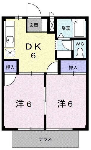 近鉄名古屋線 益生駅 バス乗車時間：14分 最寄りバス停で下車 徒歩2分 2階建 築34年の間取り写真