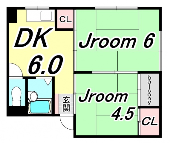 広島市中区富士見町のマンションの間取り