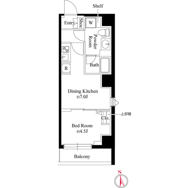 中央区日本橋馬喰町のマンションの間取り