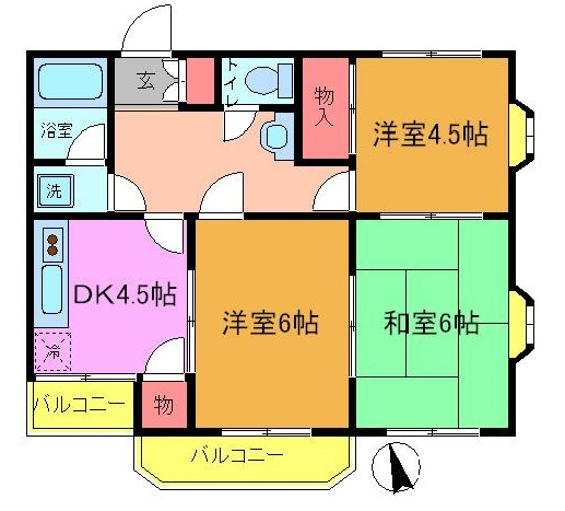 船橋市山手のマンションの間取り