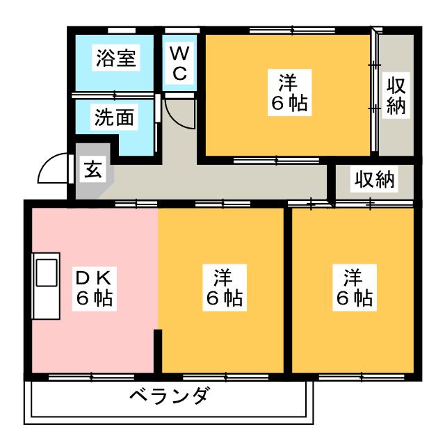 東丘住宅　Ｈ棟の間取り