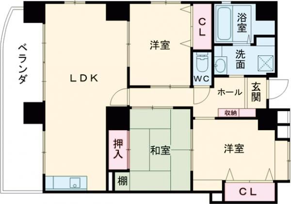 豊川市豊川元町のマンションの間取り