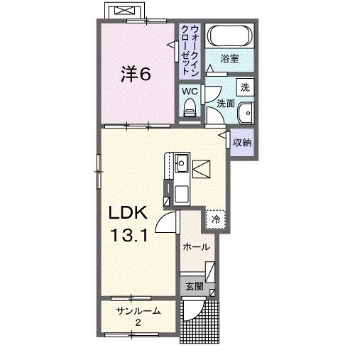 岩国市由宇町南のアパートの間取り