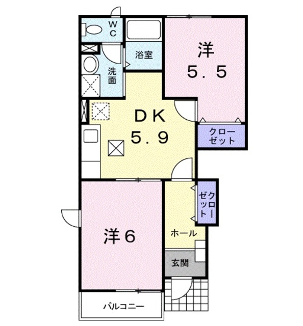 紀の川市南勢田のアパートの間取り