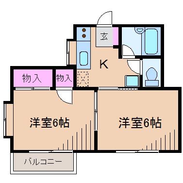 【横浜市港北区樽町のアパートの間取り】