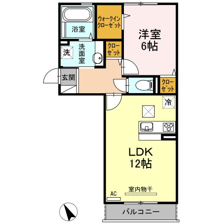 鹿児島市坂元町のアパートの間取り