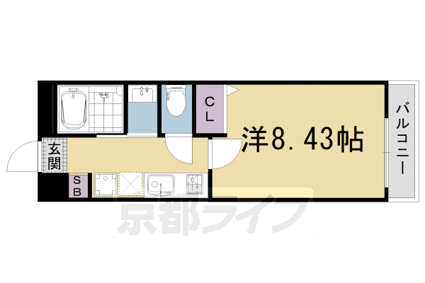 【京都市下京区坊門町のマンションの間取り】