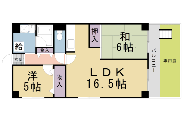 京都市左京区高野竹屋町のマンションの間取り