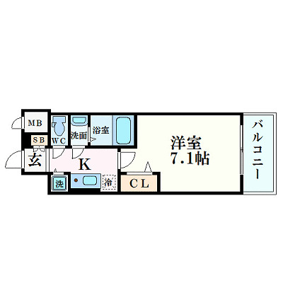 プレサンス野田阪神駅前ザ・ファーストの間取り