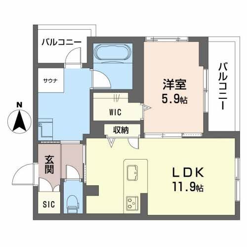 豊橋市大国町のマンションの間取り