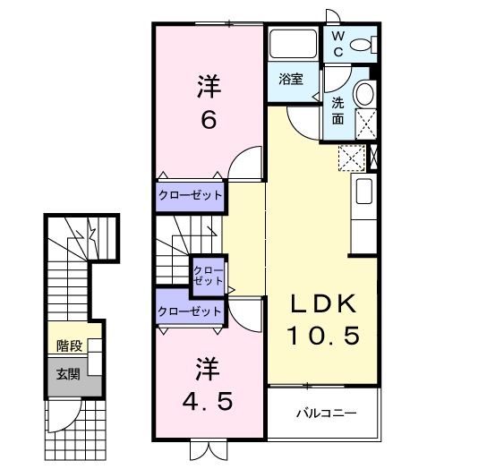 高萩市大字秋山のアパートの間取り