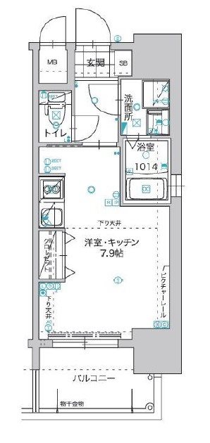 福岡市中央区春吉のマンションの間取り