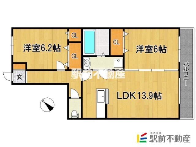 太宰府市宰都のマンションの間取り