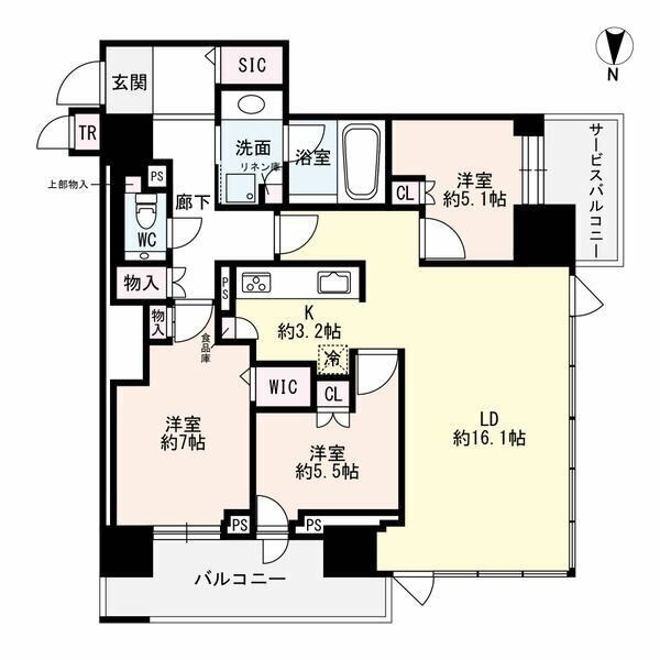 札幌市北区北八条西のマンションの間取り