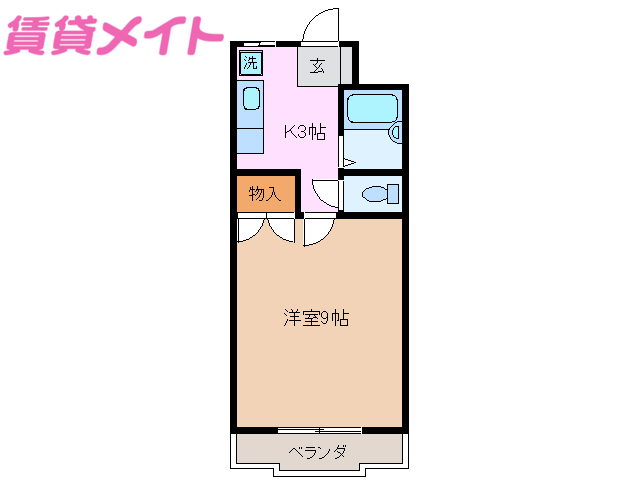 津市大里窪田町のマンションの間取り