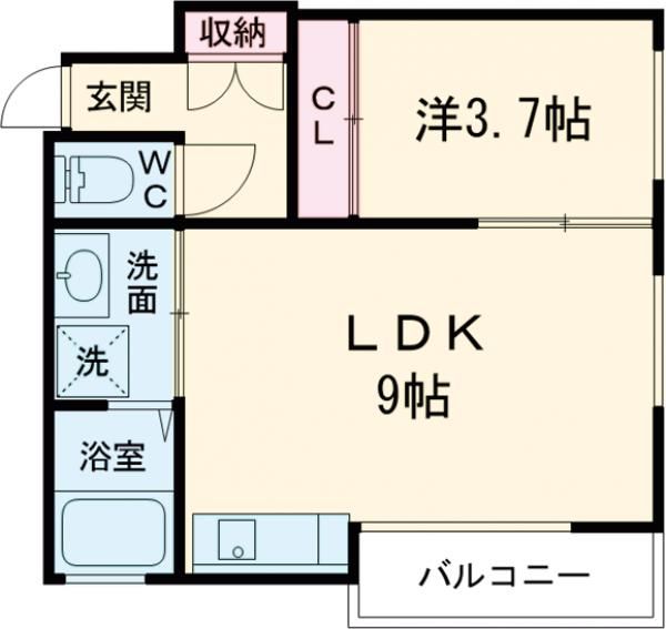 新潟市秋葉区さつき野のアパートの間取り