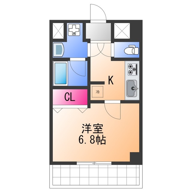 泉大津市田中町のマンションの間取り