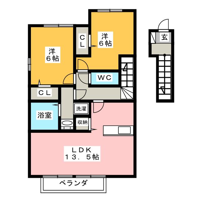 ジャルダン　Ｂ棟の間取り