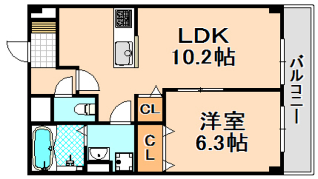 アンプルールフェール　ボルドゥルーIの間取り