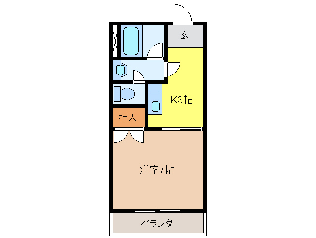 各務原市蘇原新栄町のマンションの間取り