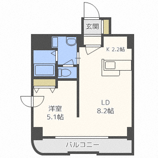 札幌市北区北二十三条西のマンションの間取り