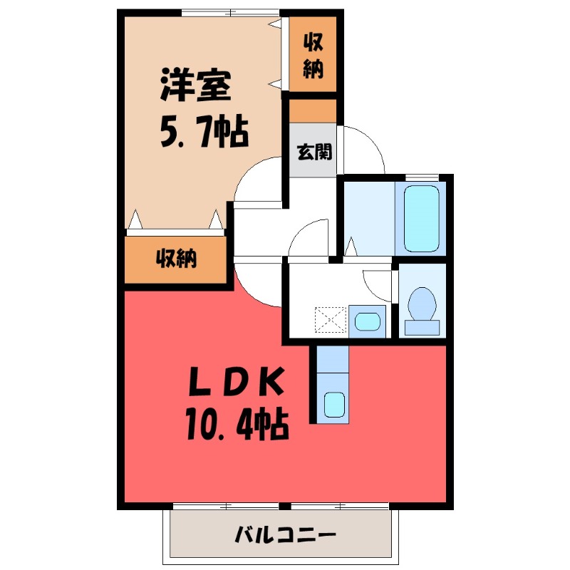 邑楽郡大泉町大字古氷のアパートの間取り