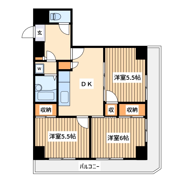 横浜市中区末吉町のマンションの間取り