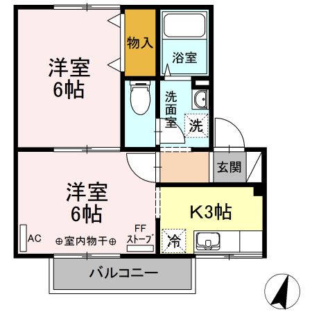 ハイカムール鷹清水　Ａの間取り