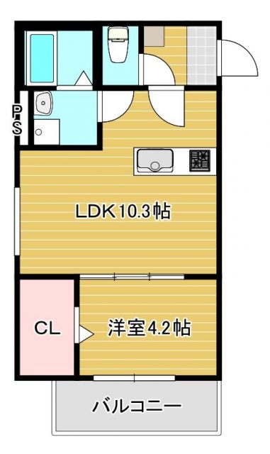 糸島市前原駅南のアパートの間取り