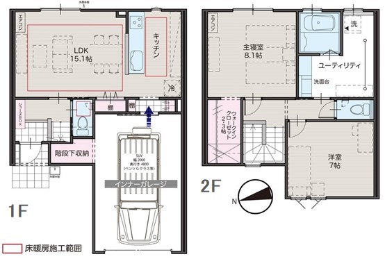 リースorレント／スターティングホーム五艘F棟の間取り