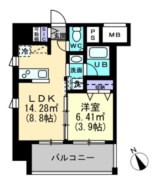 高松市福田町のマンションの間取り