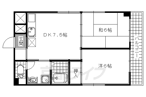 城陽市富野のマンションの間取り