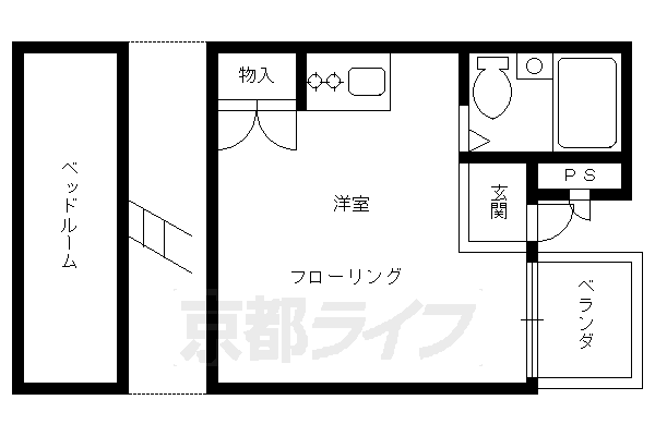 京都市伏見区深草越後屋敷町のマンションの間取り