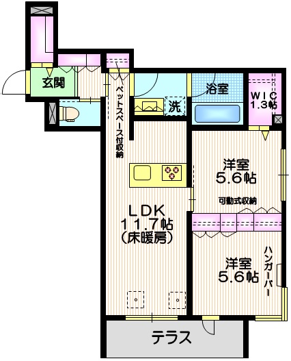 神奈川県横浜市緑区長津田２（マンション）の賃貸物件の間取り
