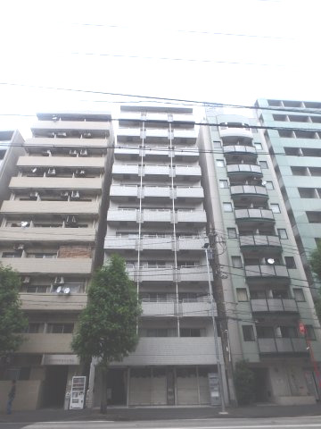 建物外観　「外壁タイル貼の分譲賃貸マンションです」