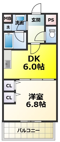 南海泉北線 和泉中央駅 徒歩12分 3階建 築23年の間取り写真