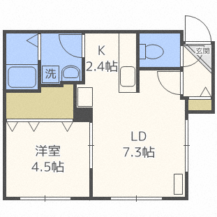 札幌市北区北二十一条西のマンションの間取り