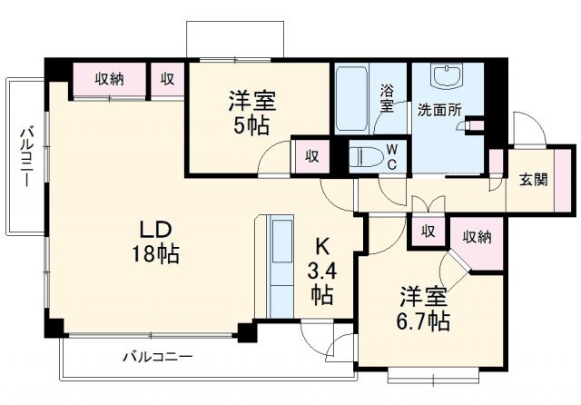 名古屋市千種区鹿子町のマンションの間取り